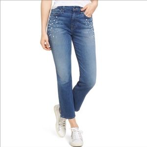 JEN7 7 for All Mankind Pearl Embellished Jeans